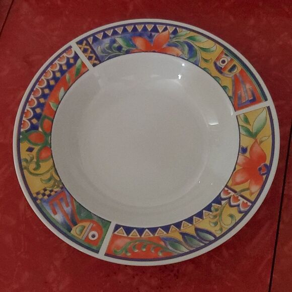 Lynns Stoneware Savanna Rim Cereal Soup Bowl 8.75" - Picture 1 of 8